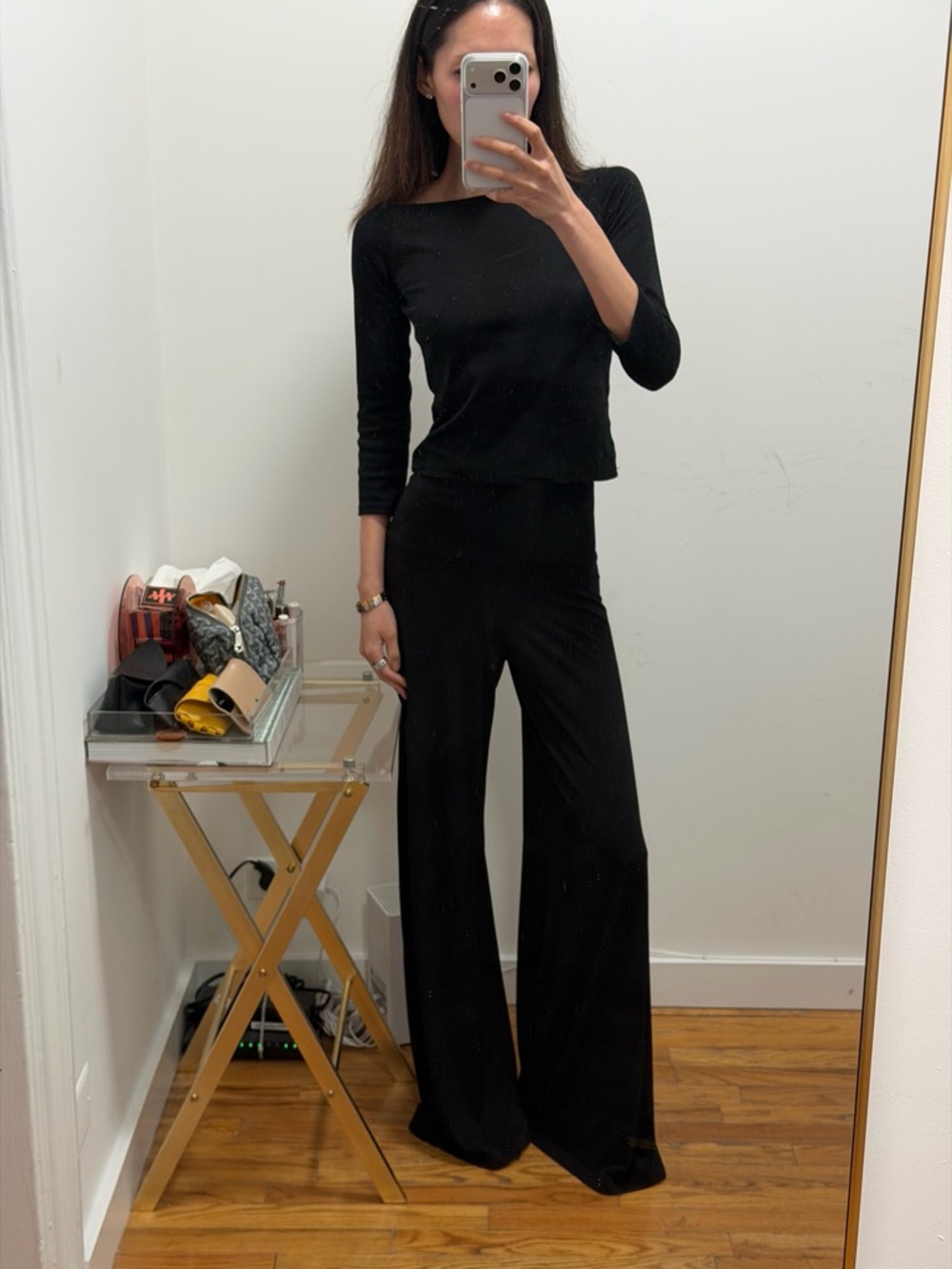 Norma Kamali Black Wide Leg Elephant Pants - Size XS